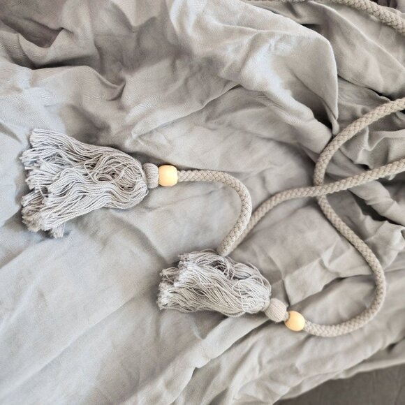 Pinkblush Sage Gray Maxi Dress With Ruffled Neckline & Elastic Waist - Picture 8 of 12